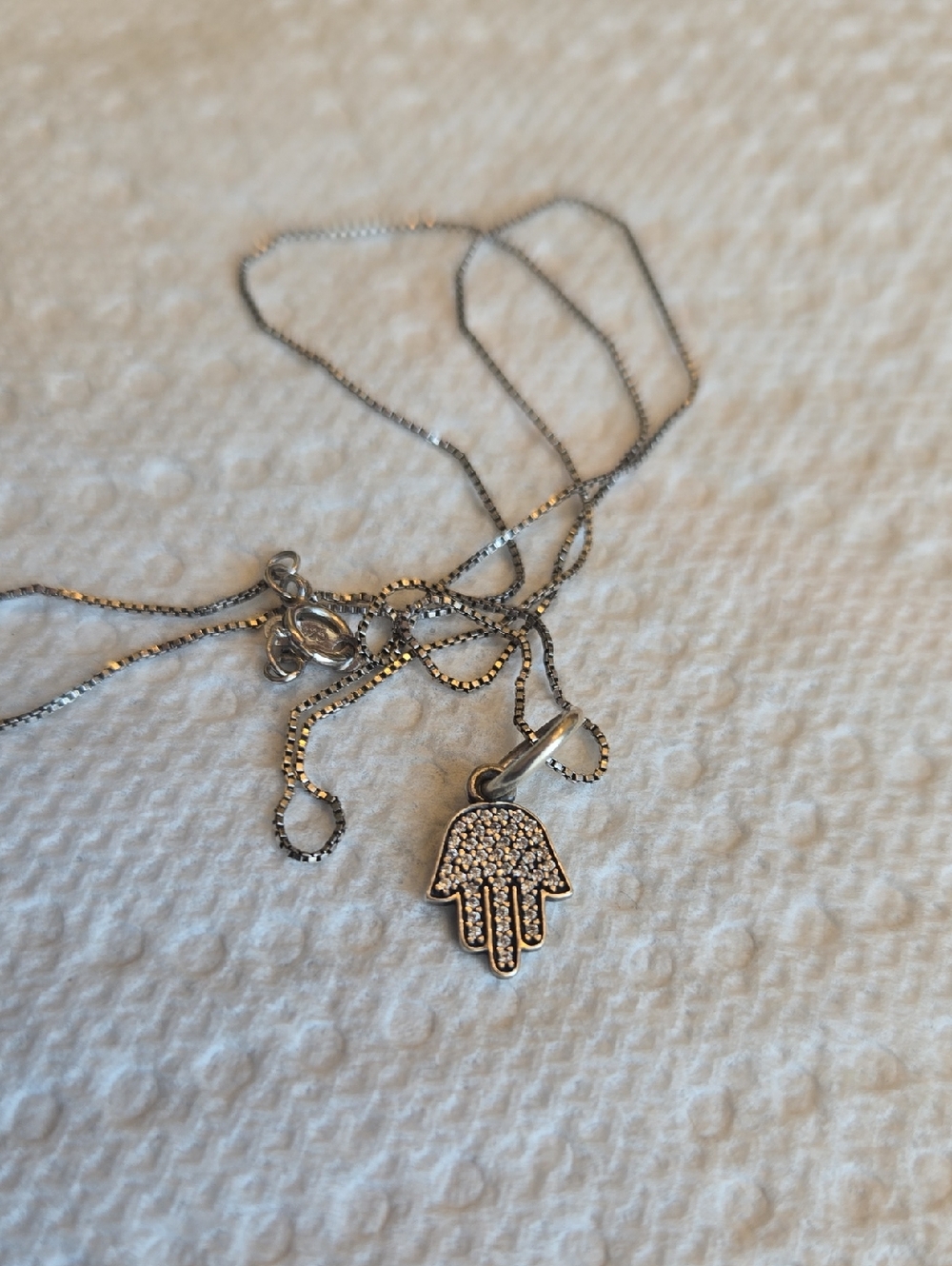 Hand Of Hamsa Crystal Pendant Necklace